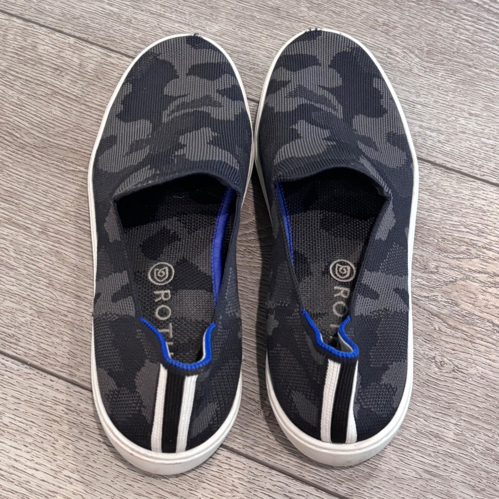 Rothys The Sneaker Womens‎ 10 Grey Camo Slip On Knit Sustainable Washable Shoes - Picture 4 of 6
